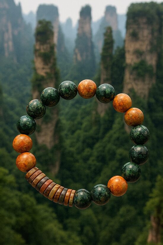 Dabīgo pērļu rokassprādze "Zhangjiajie smilšakmens stabi, Ķīna"